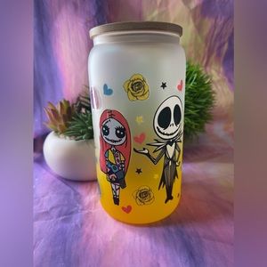 Nightmare 16oz Glass Tumbler with Bamboo Lid